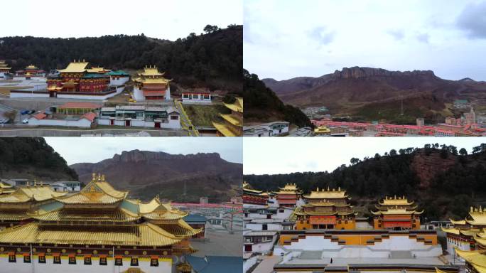 航拍甘肃朗木寺