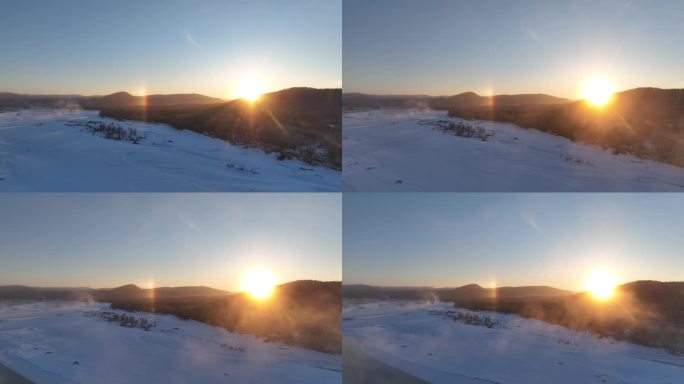 林海雪原冰河冻雾朝阳