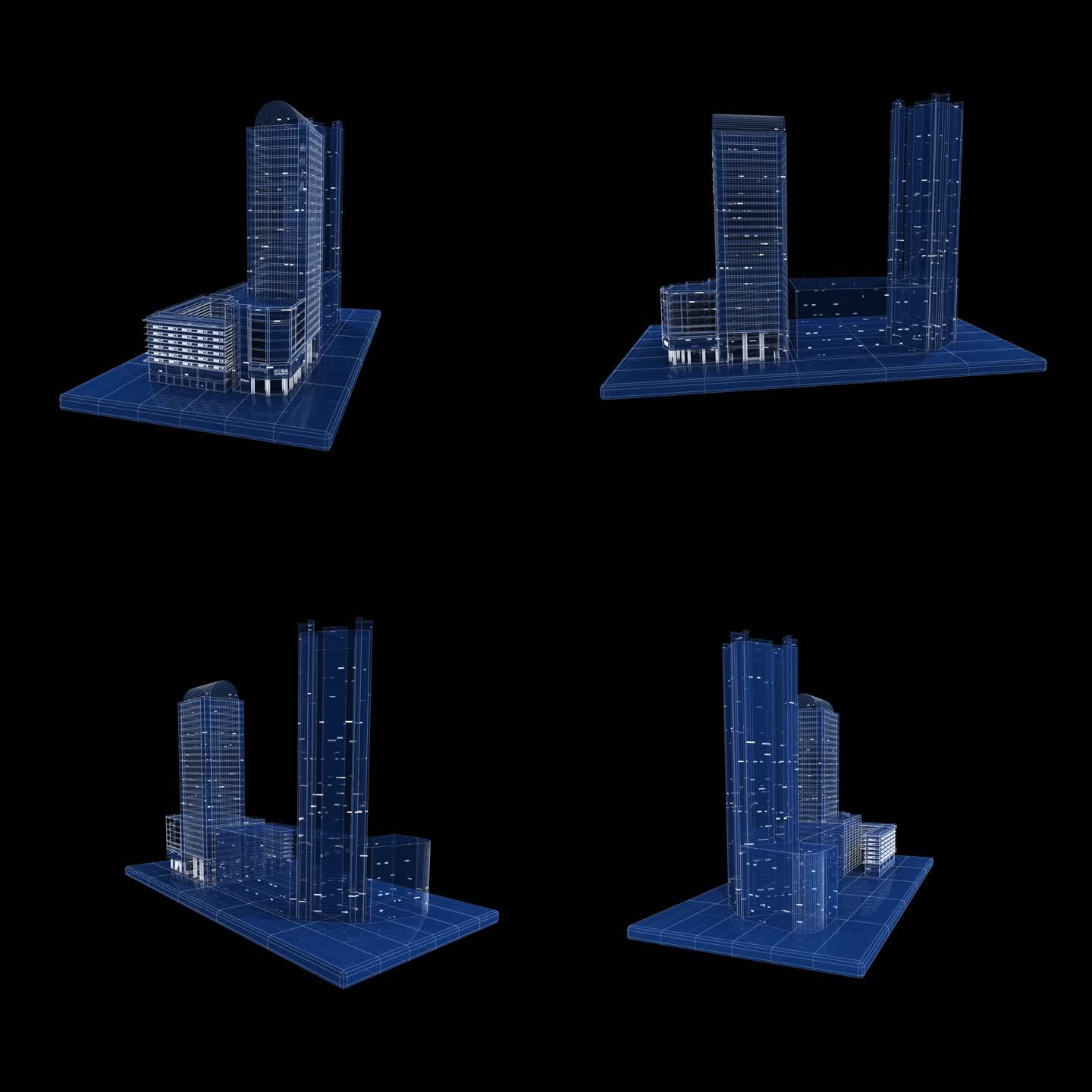 全息建筑 全息高楼 赛博朋克建筑 全息楼