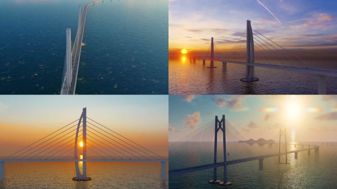 4K延时港珠澳大桥日出 中国桥梁超级工程