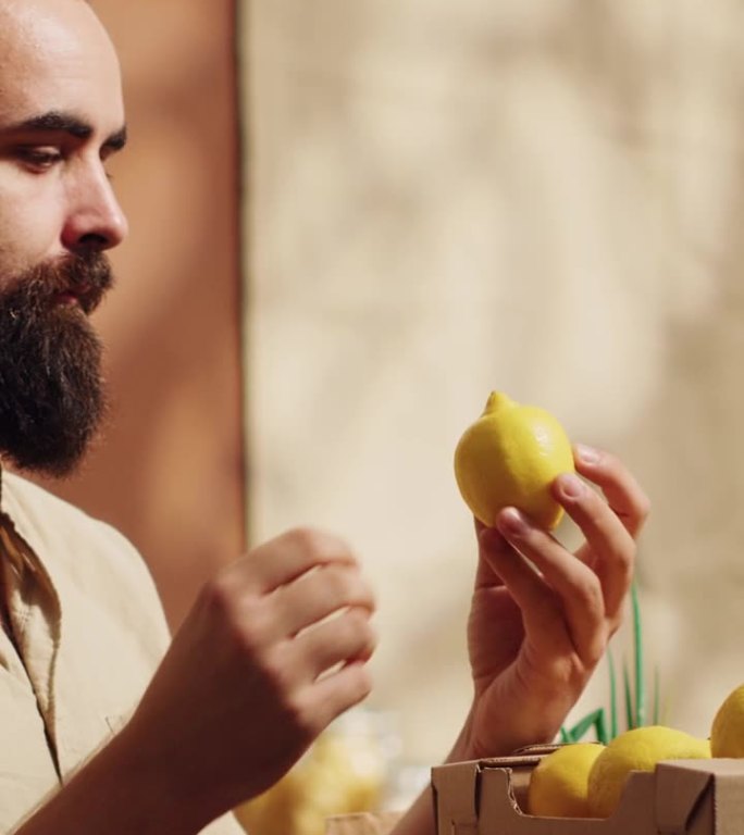 垂直视频男人喜欢生物柠檬味