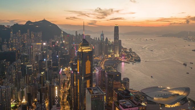 香港城市天际线航拍图