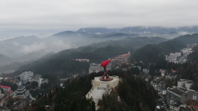 江西吉安井冈山南山火炬广场航拍