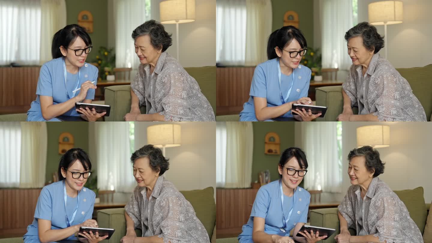 为老年病人提供医疗建议的护士。