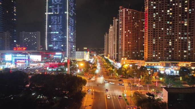 张家港市万达广场金港汇金中心双子大厦夜景