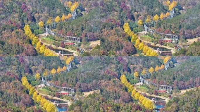 武汉木兰天池风景区深秋风光