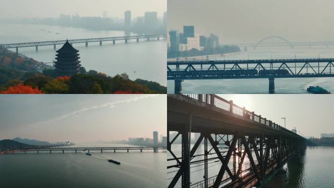 杭州六和塔与钱塘江大桥航拍