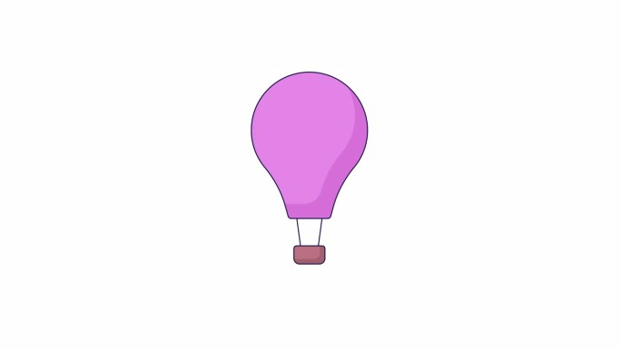 浮动热气球线2D对象动画