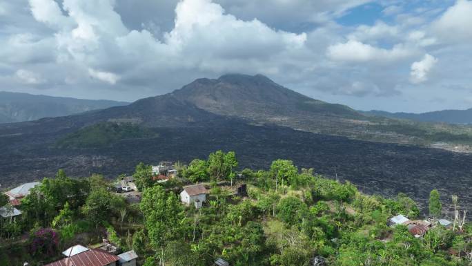 印尼巴厘岛巴图尔火山航拍自然风光