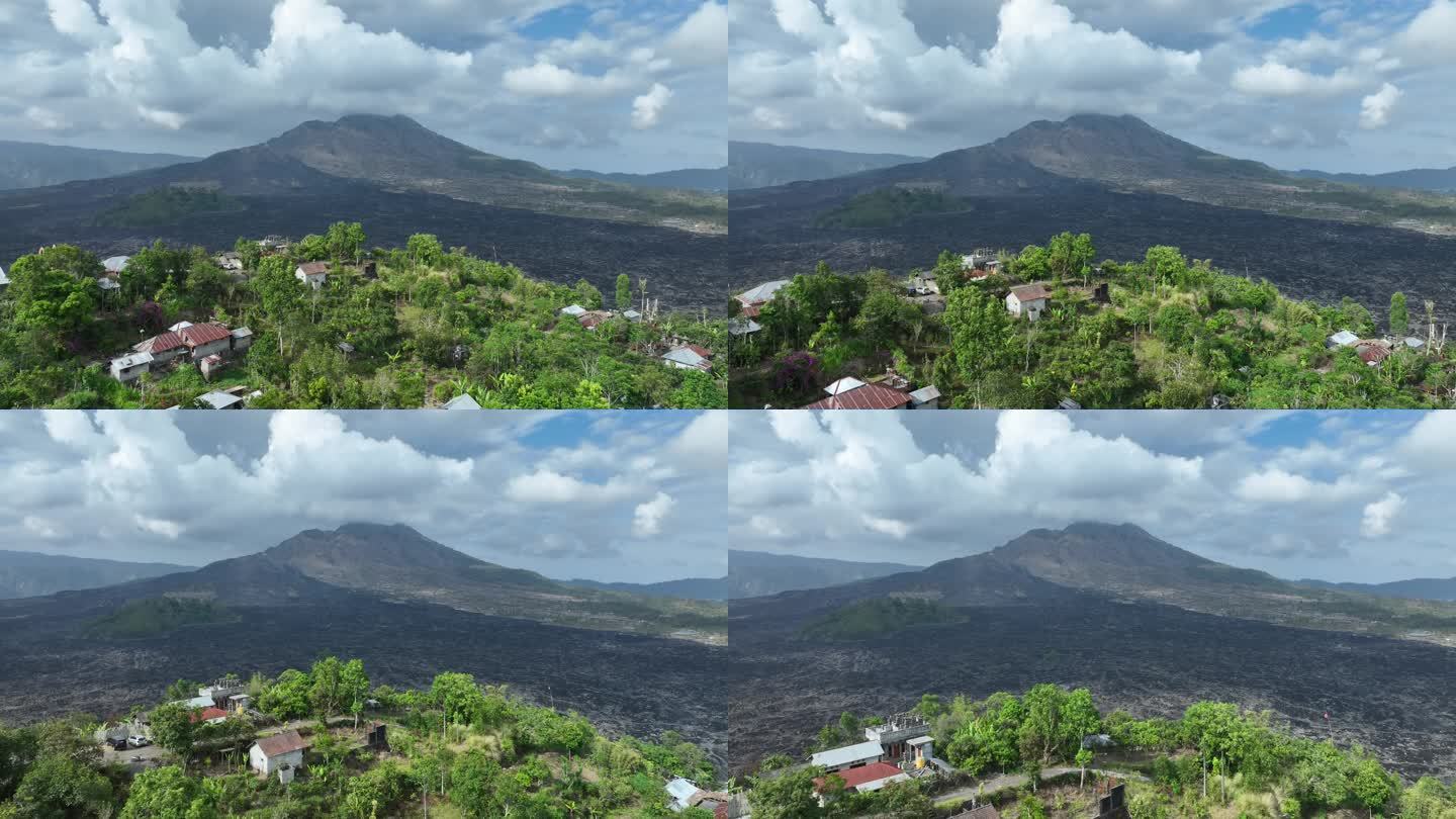 印尼巴厘岛巴图尔火山航拍自然风光