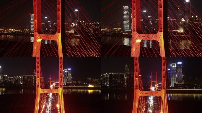 江西南昌八一桥夜景航拍