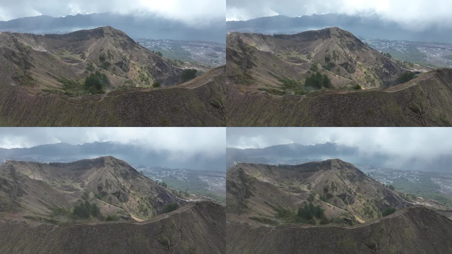 HDR印尼巴厘岛巴图尔火山航拍自然风光