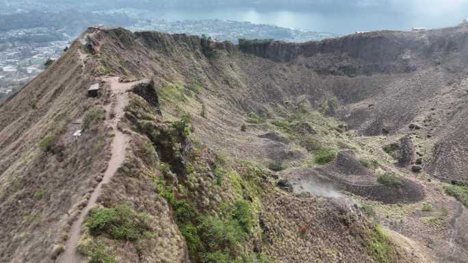 HDR印尼巴厘岛巴图尔火山航拍自然风光