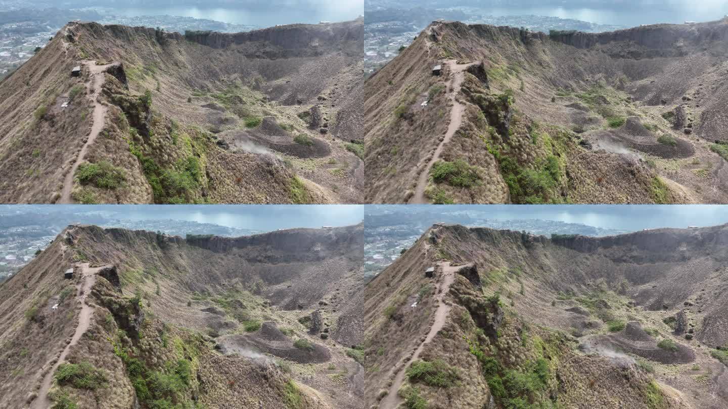 HDR印尼巴厘岛巴图尔火山航拍自然风光