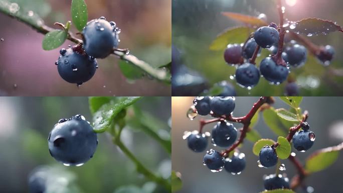 蓝莓视频素材展示模版