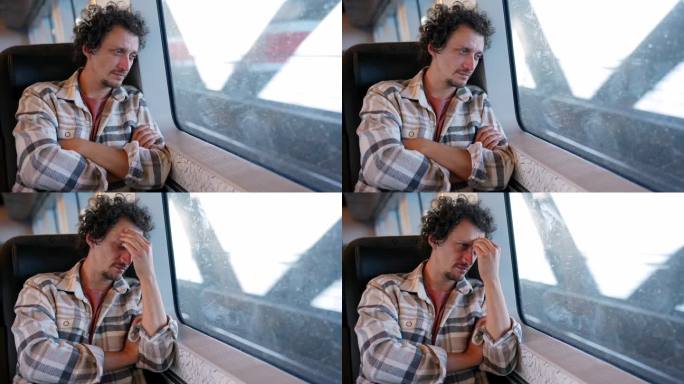 哥本哈根，一名坐在火车上的焦虑男子