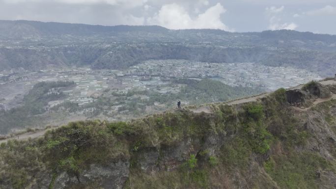 HDR印尼巴厘岛巴图尔火山航拍自然风光