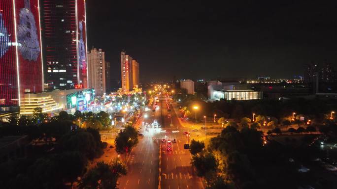 张家港市万达广场金港汇金中心双子大厦夜景