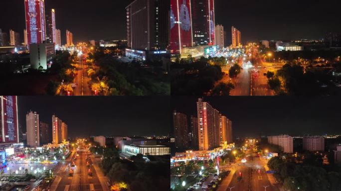 张家港市万达广场金港汇金中心双子大厦夜景