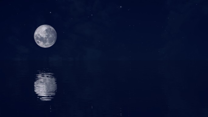月亮周期变化 明月 夜色 夜空 海面月亮