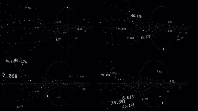 PNGα。摘要数字点线粒子数据背景连接技术概念。