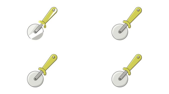 动画视频形成了一个比萨刀图标