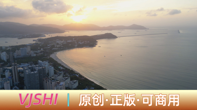 4K大东海旅游度假区全景日出大东海