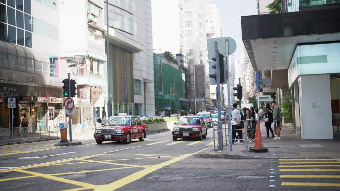 香港街区行人巴士街道