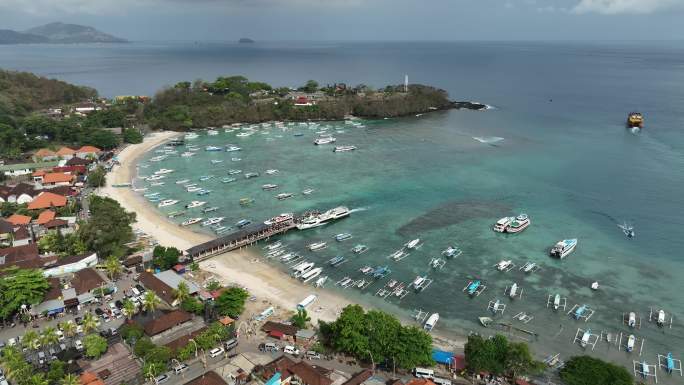 印度尼西亚巴厘岛八丹拜海滩自然风光航拍