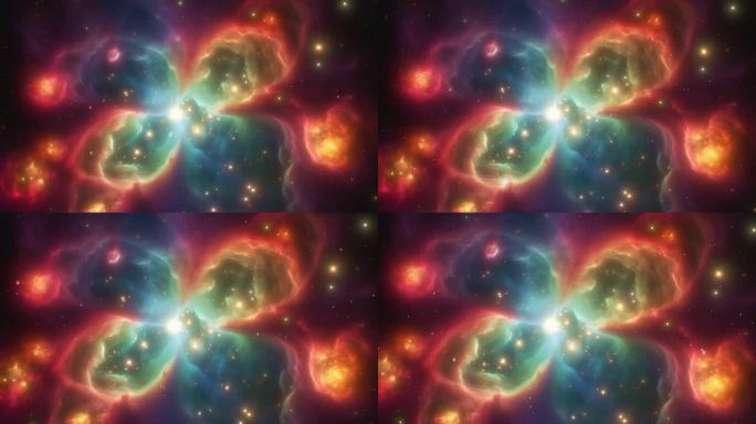具有非常明亮和密集的颜色的宇宙星云。一颗超新星爆炸了。