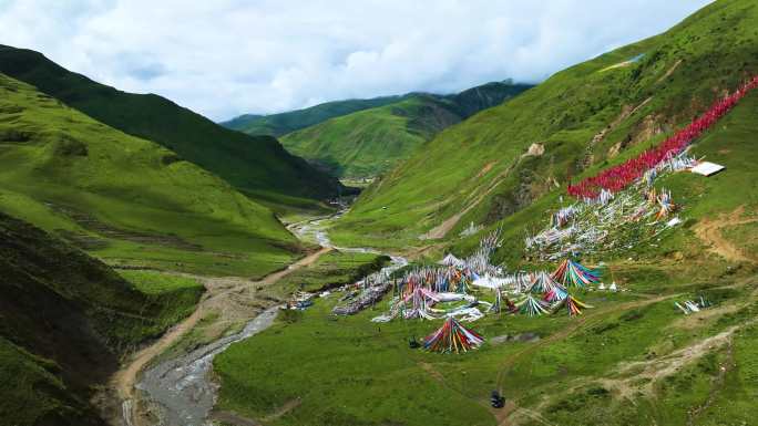 高原经幡延时摄影视频素材