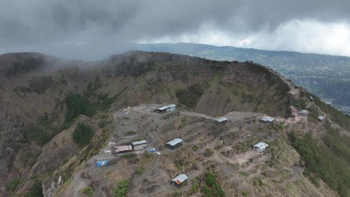 HDR印尼巴厘岛巴图尔火山航拍自然风光