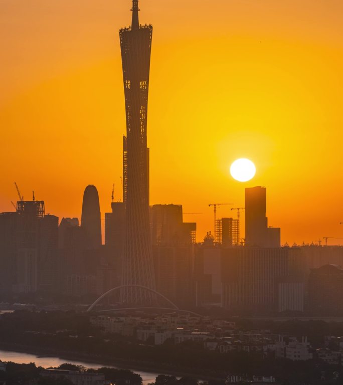 海心桥广州塔琶洲西区日出