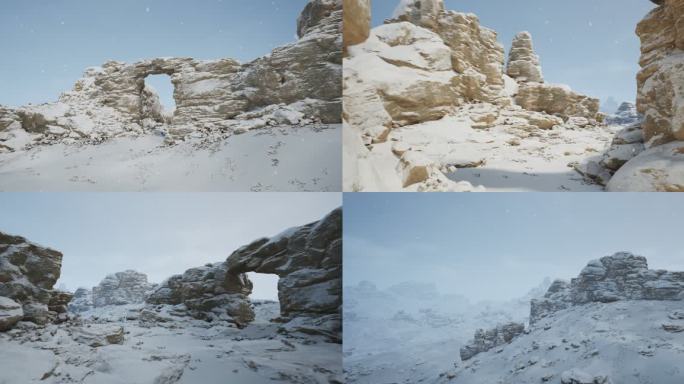 4k雪原峡谷雪山穿梭③