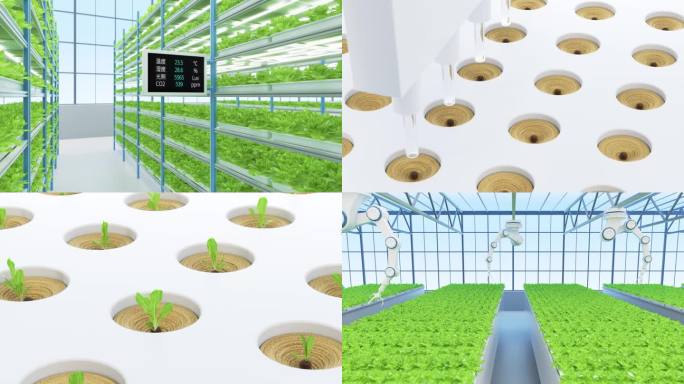 C4D工程现代机械臂科技农业大棚
