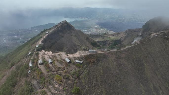 HDR印尼巴厘岛巴图尔火山航拍自然风光