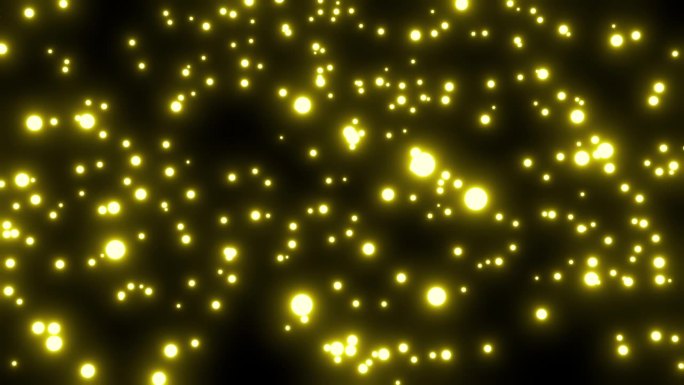 闪电般明亮的黄色球从顶部落下，3D动画，圣诞节