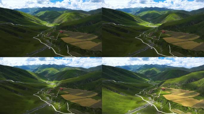 川西高原藏族村落草原藏家延时摄影视频素材