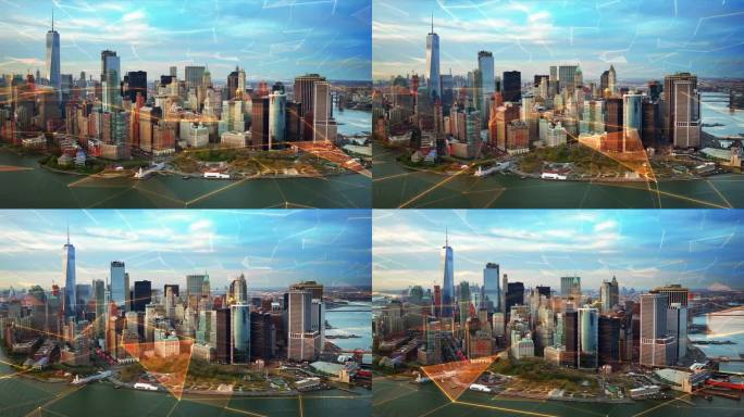 纽约航拍大数据。在未来的城市里，每一栋建筑、每一台家电、每一台设备、每一个人都相互连接，形成一个计算