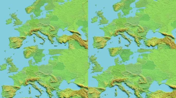 斯洛伐克地图3D动画与边界