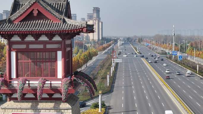 河南地标开封地标开封开远门航拍