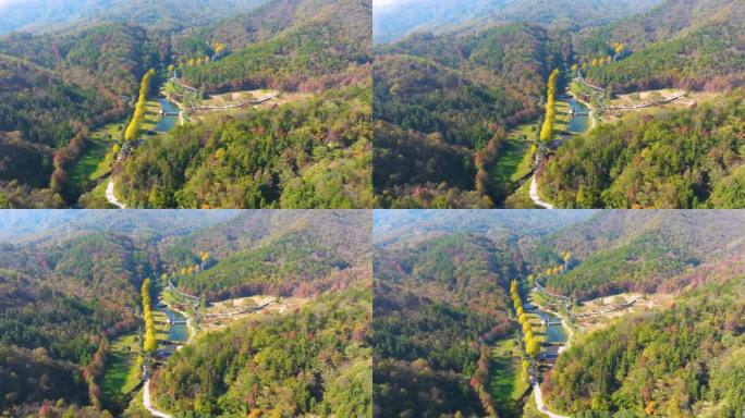 武汉木兰天池风景区深秋风光