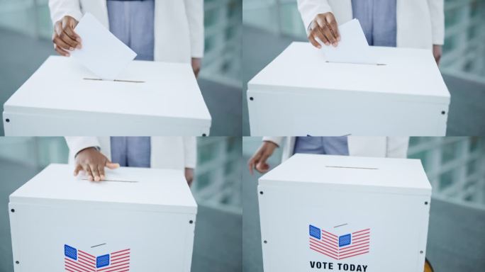 投票，投票箱和手选举，全民公决或民主。政府、政党或国家行政机关之投票所、程序及人选、决定或选择