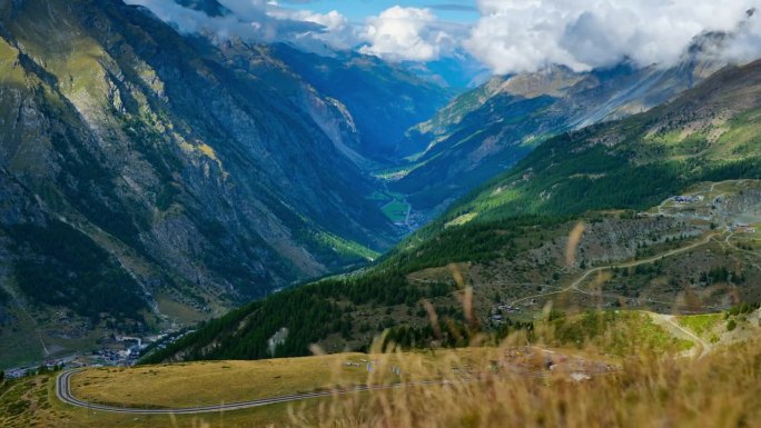 瑞士策马特山谷峡谷高视角宣传片