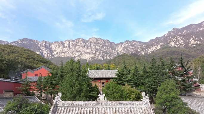 航拍郑州嵩山大法王寺