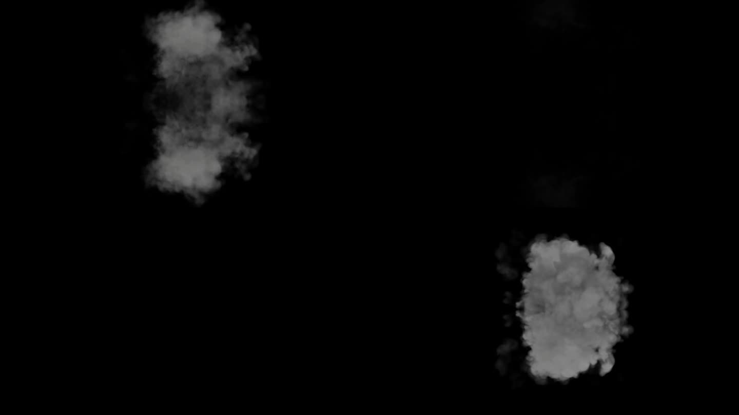 火焰烟雾爆炸循环动画视频透明背景与alpha通道