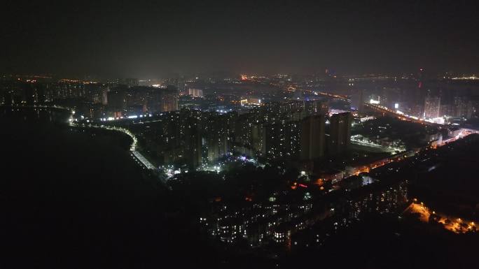 武汉江夏庙山泊樾府保利海上五月花夜景航拍