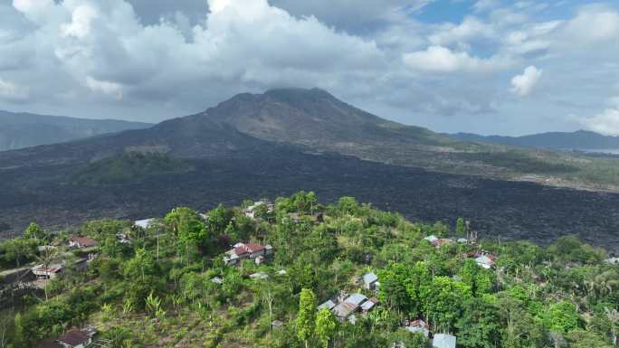 印尼巴厘岛巴图尔火山航拍自然风光