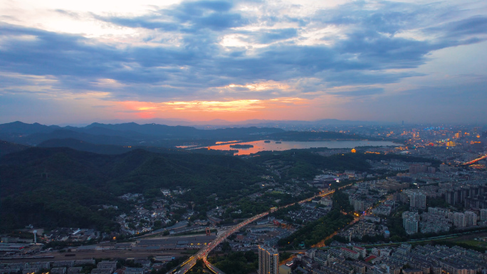 杭州傍晚夜景