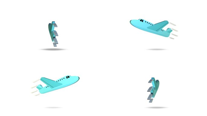 3 d图标。喷气机。旋转。信息图。白色背景。